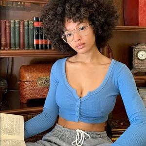 Urban Outfitters Out From Under Sherry Cropped Shirred Cardigan